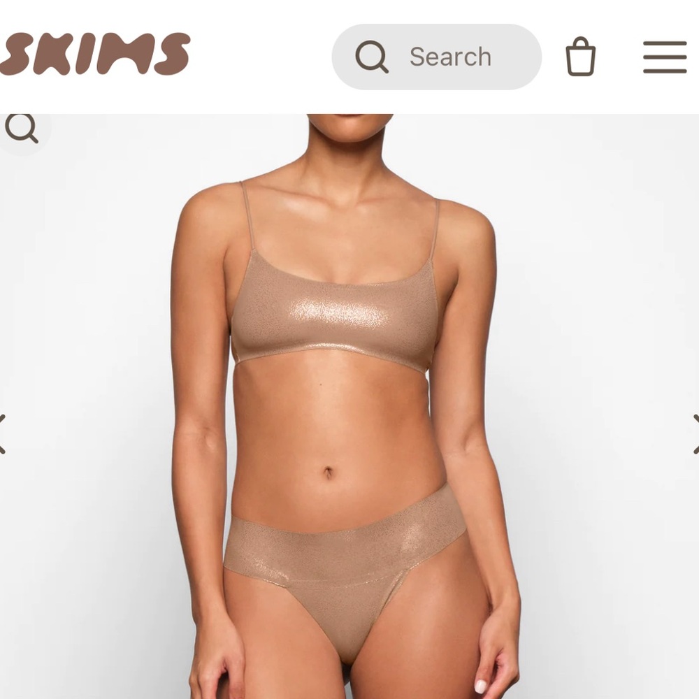 Skims free cut scoop bralette - nude sparkle